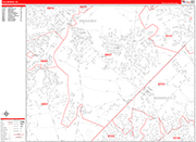 Old Bridge  Wall Map Red Line Style